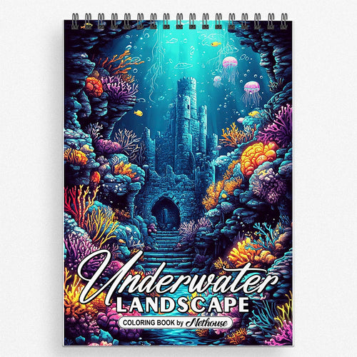 NETHOUSE Underwater Landscape Coloring Book for Adults