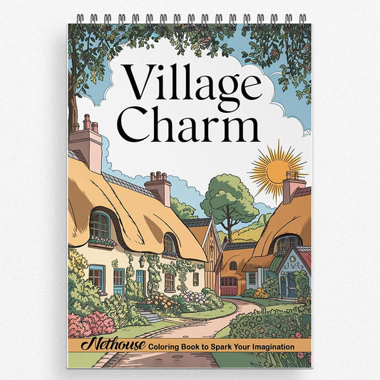 NETHOUSE Village Charm Coloring Book for Adults
