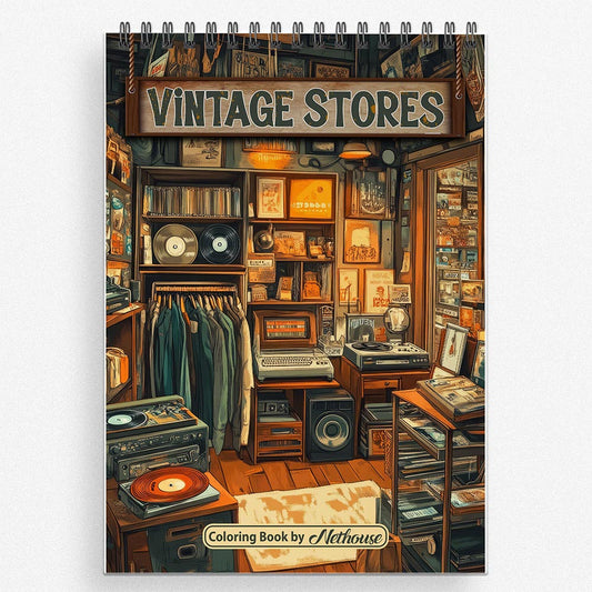 NETHOUSE Vintage Stores Coloring Book For Adults