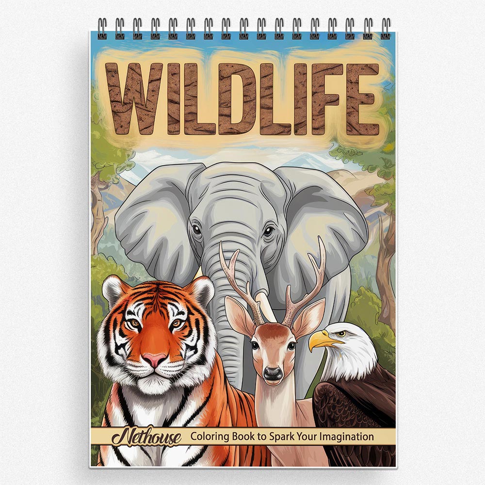 NETHOUSE Wildlife Girls Coloring Book For Adults