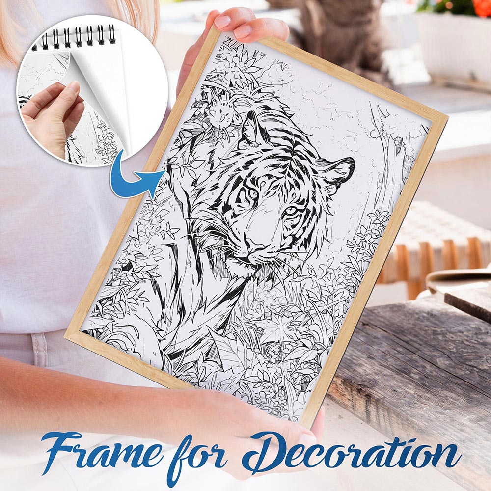 NETHOUSE Wildlife Girls Spiral Bound Coloring Book For Adults