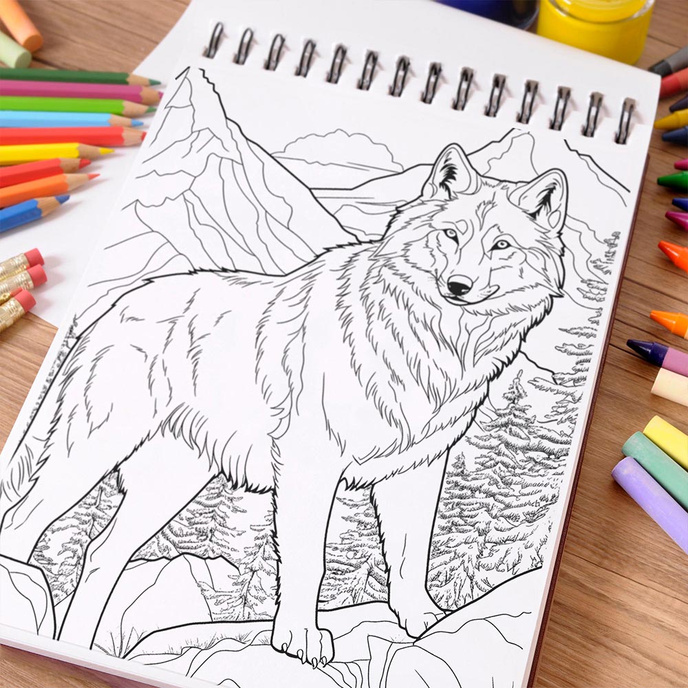 NETHOUSE Wildlife Girls Coloring Book Spiral Bound For Adults