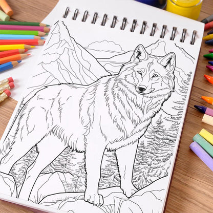 NETHOUSE Wildlife Girls Coloring Book Spiral Bound For Adults