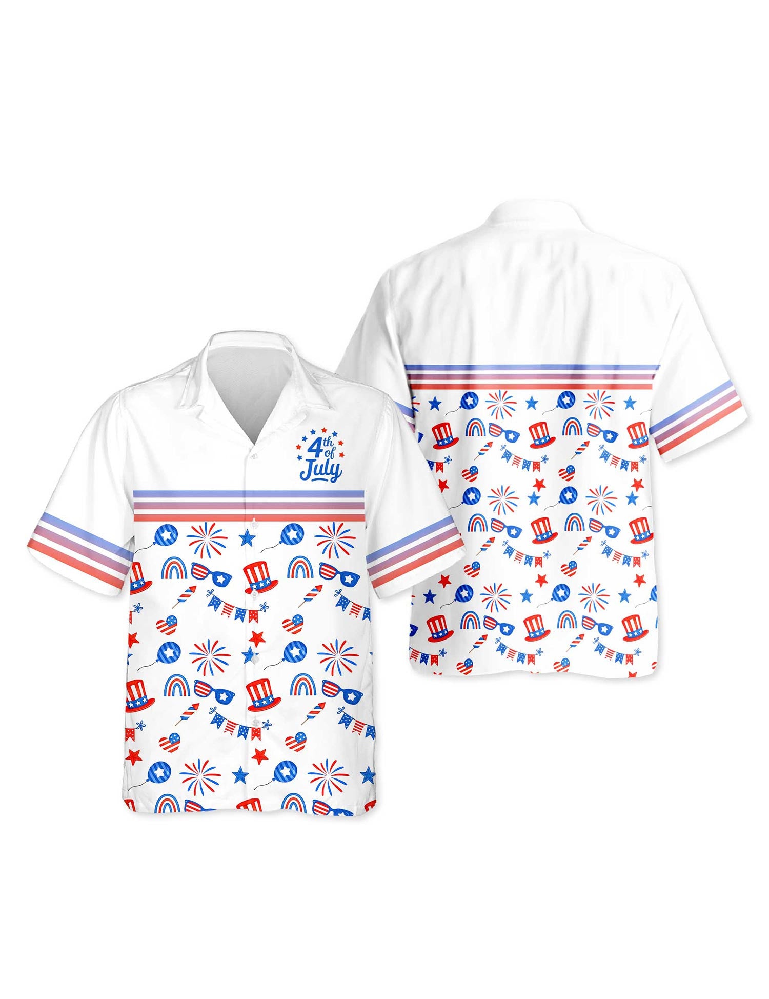 Netecom 4th of July Day Hawaiian Shirt for Men