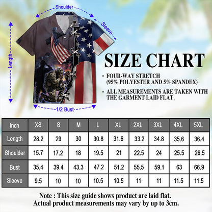 Netecom 4th of July Veteran Hawaiian Shirt for Men, Veteran Lover Gifts, Retro American Flag Button Down Shirts, Size S-5XL