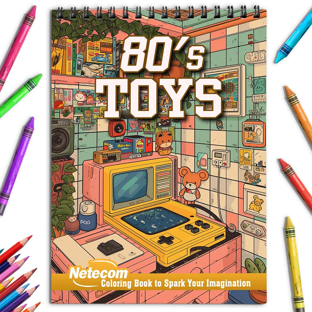Netecom 80's Toys Coloring Book for Adults