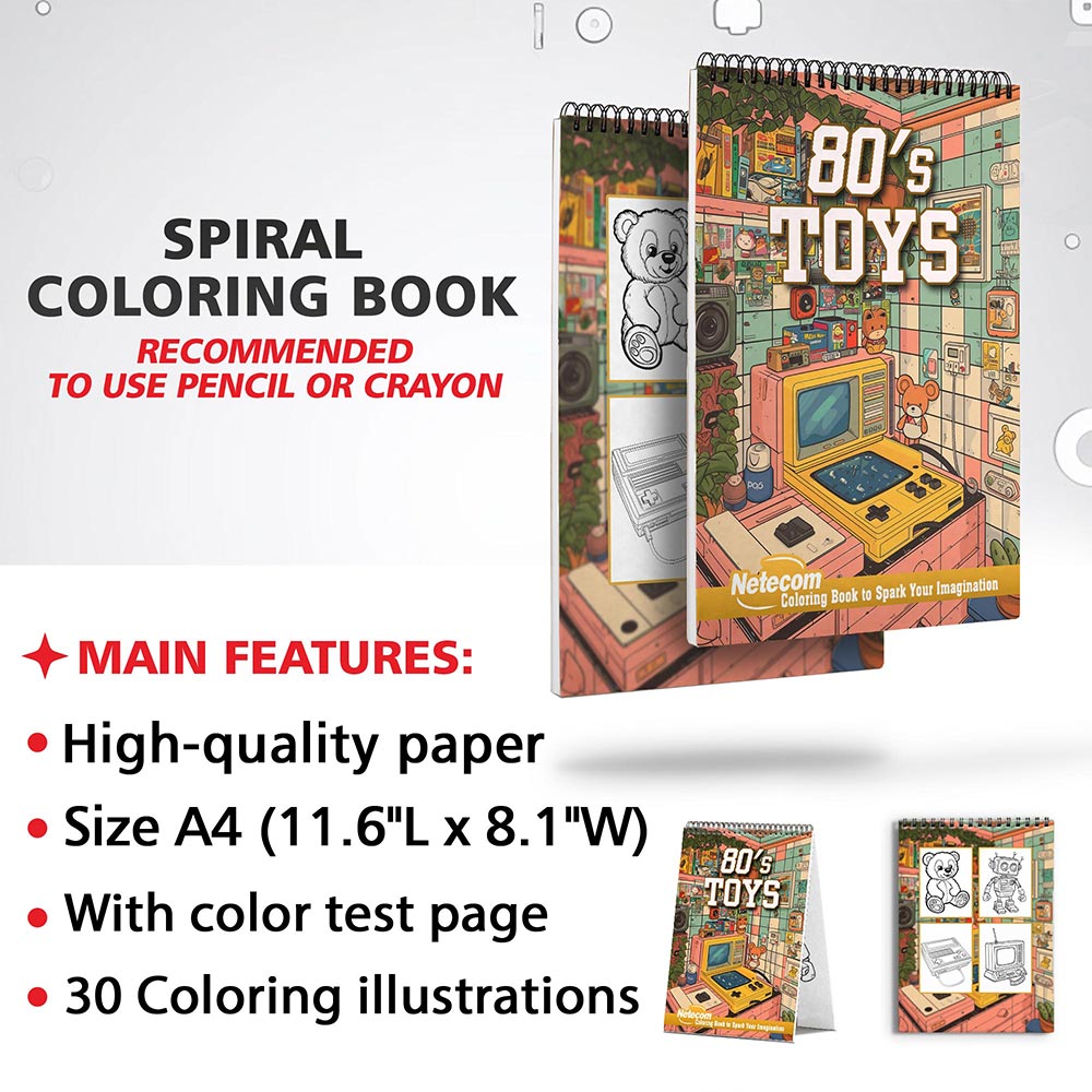 Netecom 80's Toys Coloring Sheets for Adults