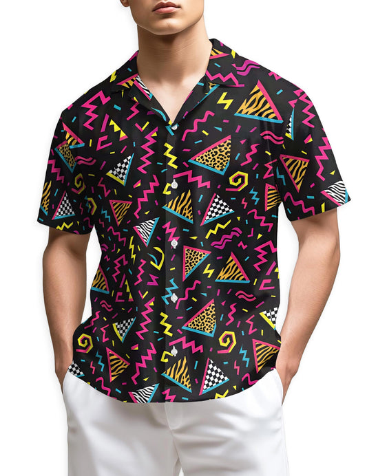 Netecom 80s Pattern Hawaiian Shirt for Men
