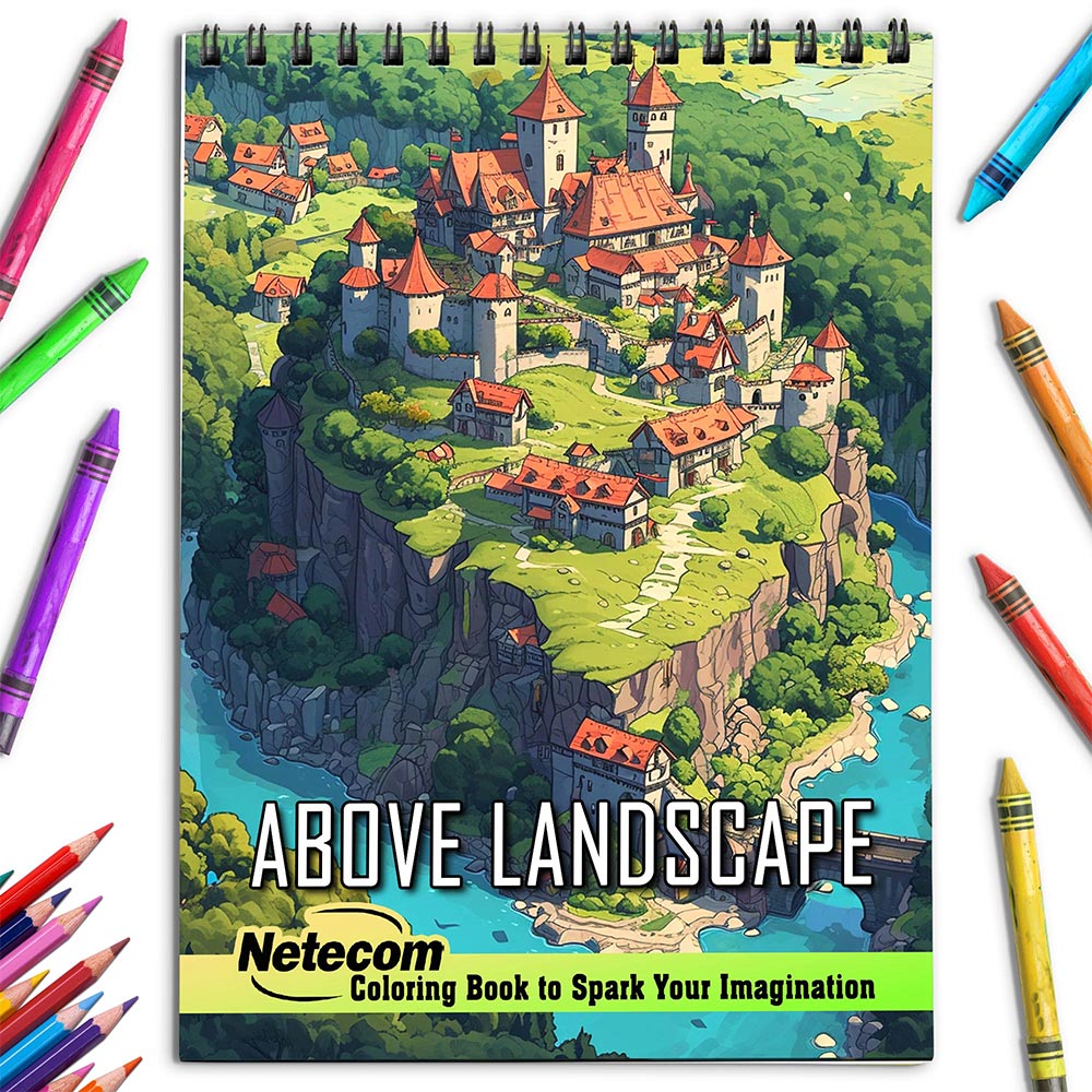 Netecom Above Landscape Coloring Book for Adults