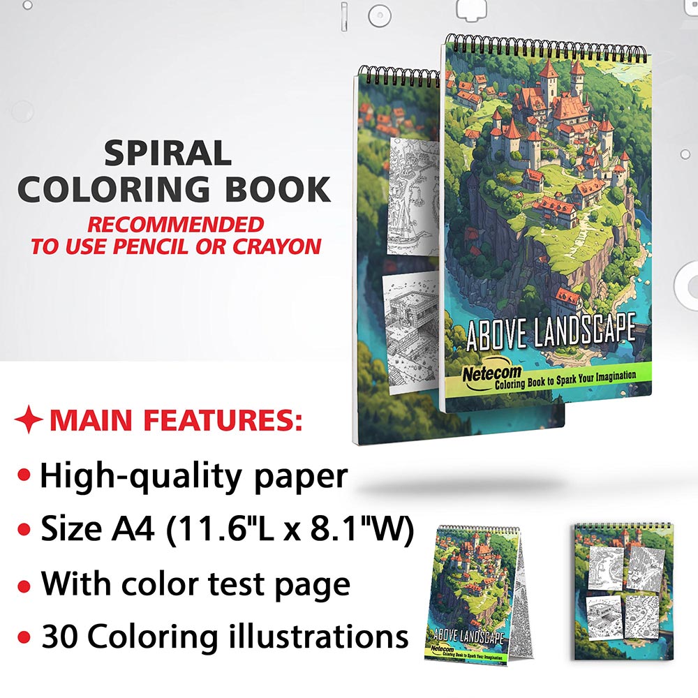 Netecom Above Landscape Coloring Sheets for Adults