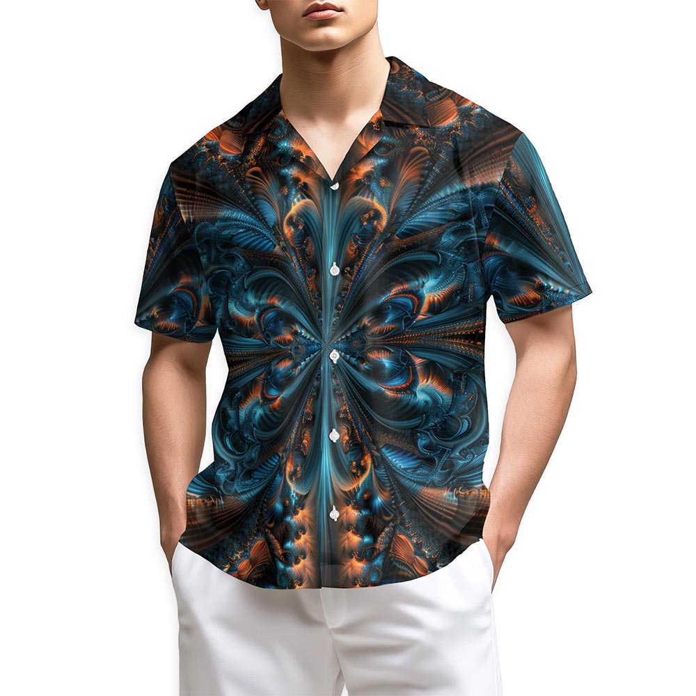 Netecom Abstract Fractal Hawaiian Shirt for Men