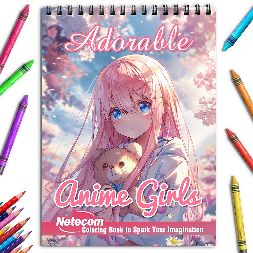 Netecom Adorable Anime Girls Coloring Book for Adults