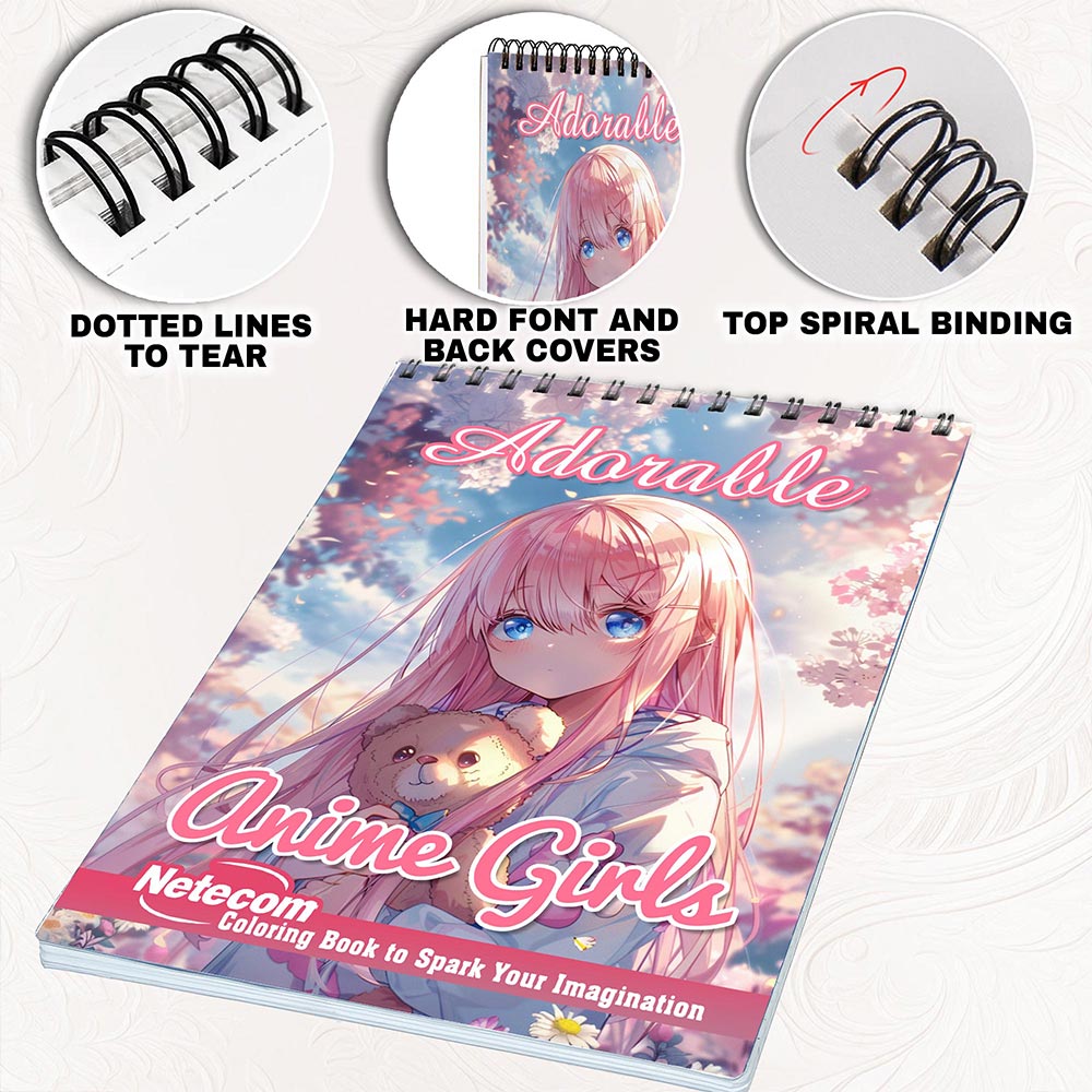 Netecom Adorable Anime Girls Coloring Pages for Adults