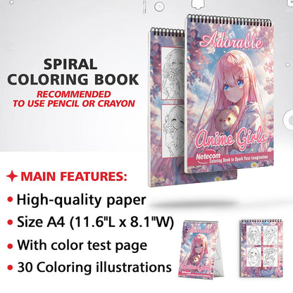 Netecom Adorable Anime Girls Coloring Sheets for Adults