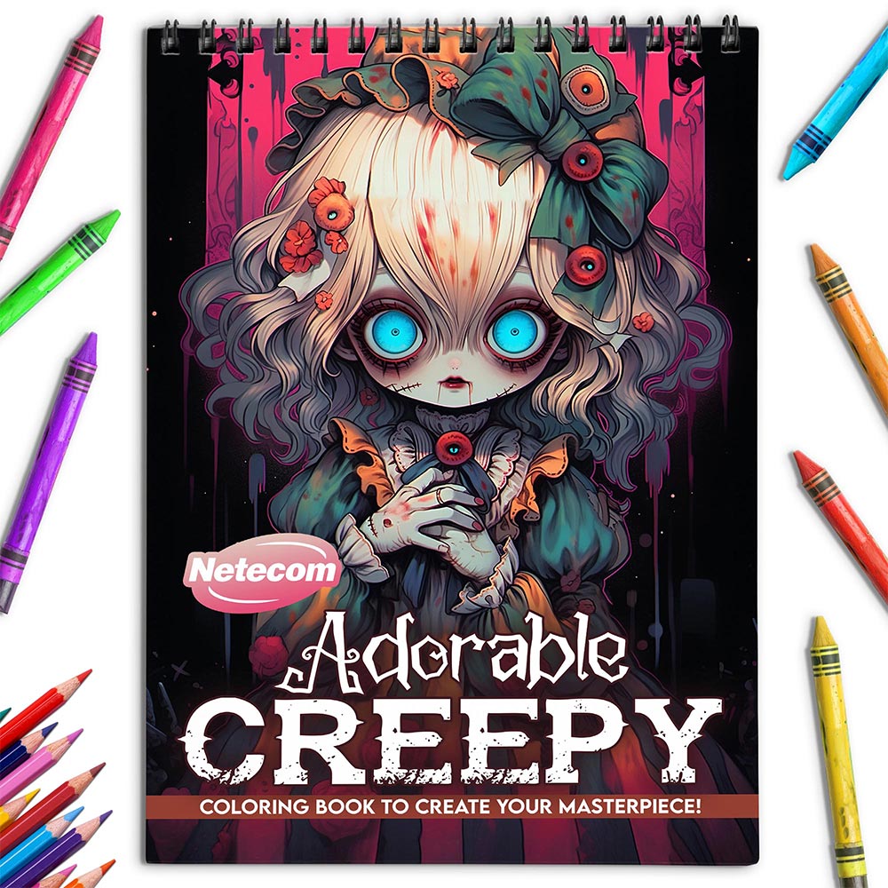 Netecom Adorable Creepy Adult Coloring Book for Adults