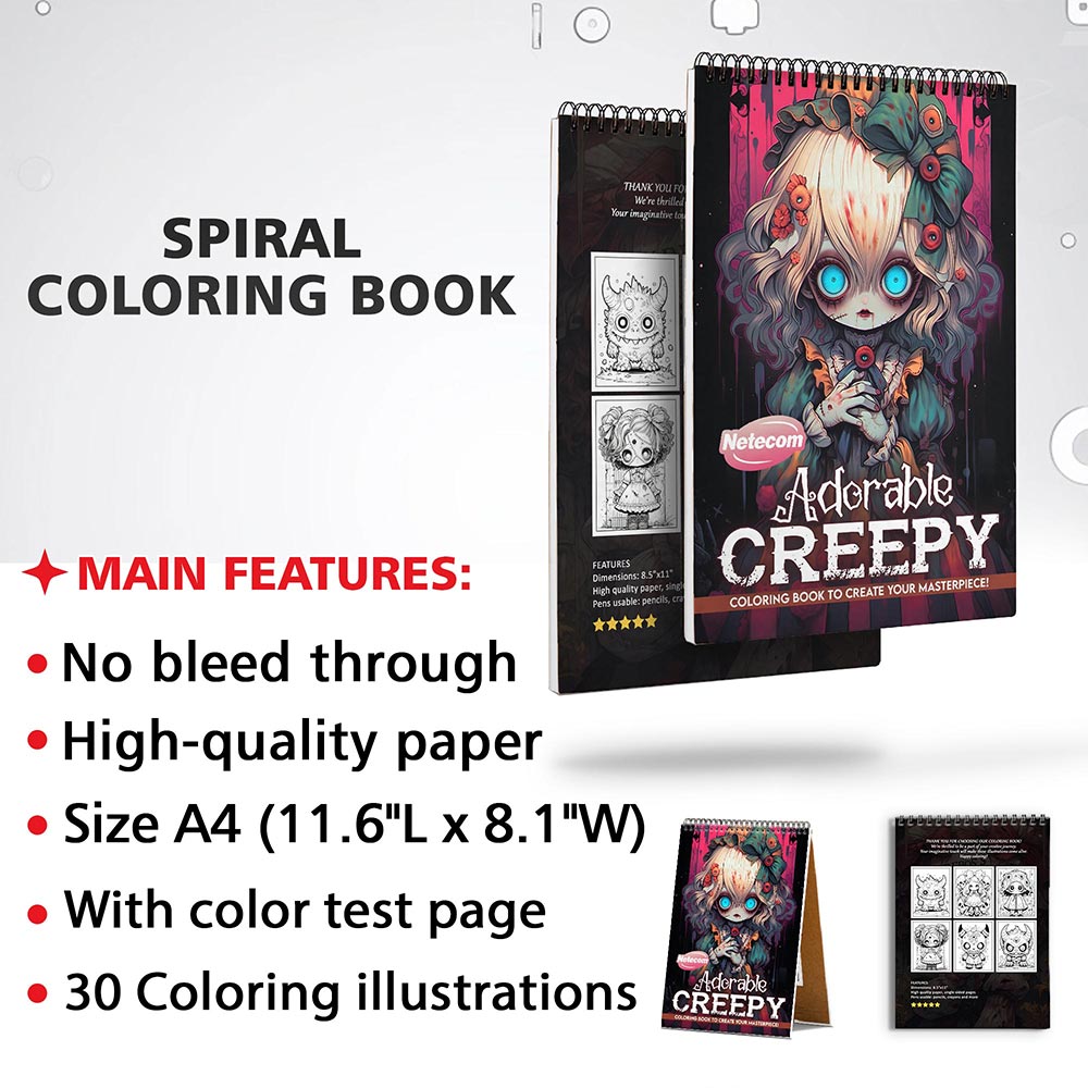 Netecom Adorable Creepy Adult Coloring Sheets for Adults