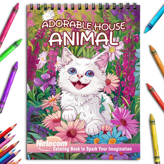Netecom Adorable House Animal Coloring Book for Adults
