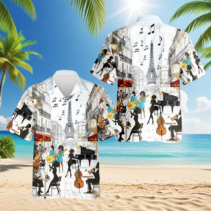 Netecom All You Need Is Jazz Hawaiian Shirt for Men, Music Lover Gifts, Button Down Summer Beach Short Sleeve, S-5XL