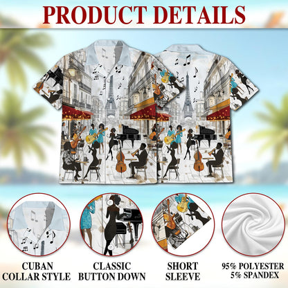 Netecom All You Need Is Jazz Hawaiian Shirt for Men, Music Lover Gifts, Button Down Summer Beach Short Sleeve, S-5XL