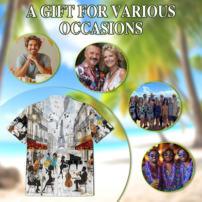 Netecom All You Need Is Jazz Hawaiian Shirt for Men, Music Lover Gifts, Button Down Summer Beach Short Sleeve, S-5XL
