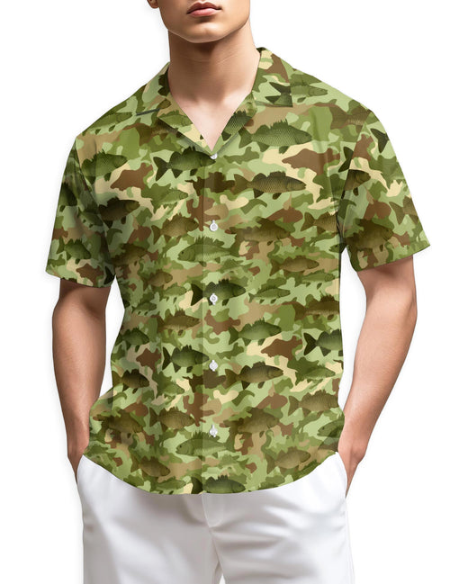 Netecom Amazing Fishing Camo Hawaiian Shirt for Men