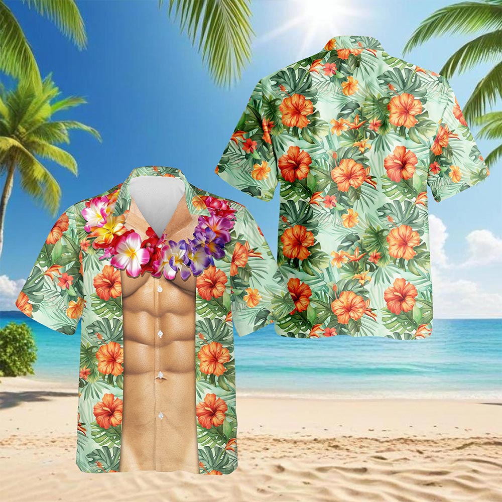 Netecom Amazing Flower Hawaiian Shirt for Men, Floral Lover Gifts, Tropical Summer Beach Aloha Button Down Shirts, S-5XL