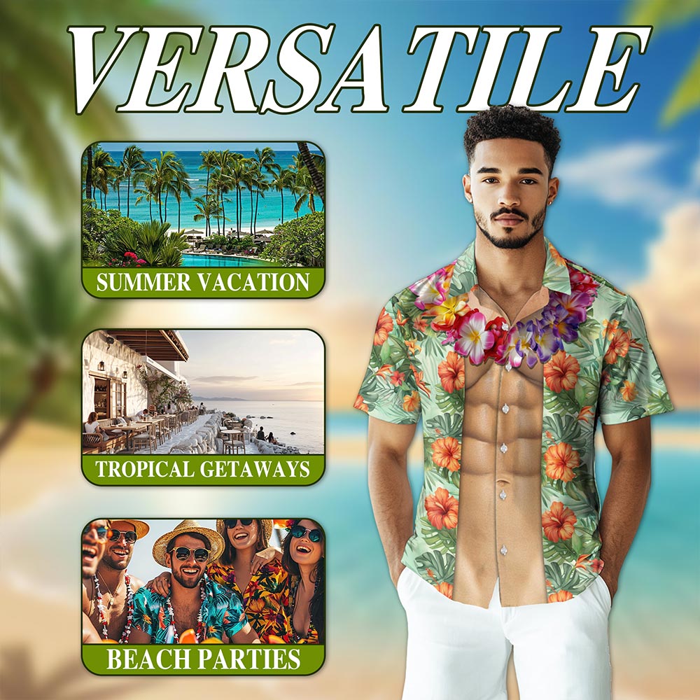 Netecom Amazing Flower Hawaiian Shirt for Men, Floral Lover Gifts, Tropical Summer Beach Aloha Button Down Shirts, S-5XL