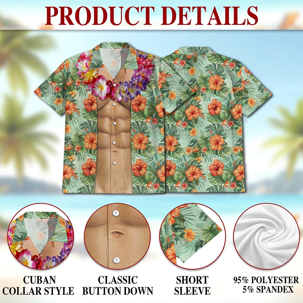 Netecom Amazing Flower Hawaiian Shirt for Men, Floral Lover Gifts, Tropical Summer Beach Aloha Button Down Shirts, S-5XL
