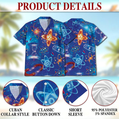 Netecom Amazing Physics Hawaiian Shirt for Men, Science Style, Button Down Summer Beach Short Sleeve, S-5XL