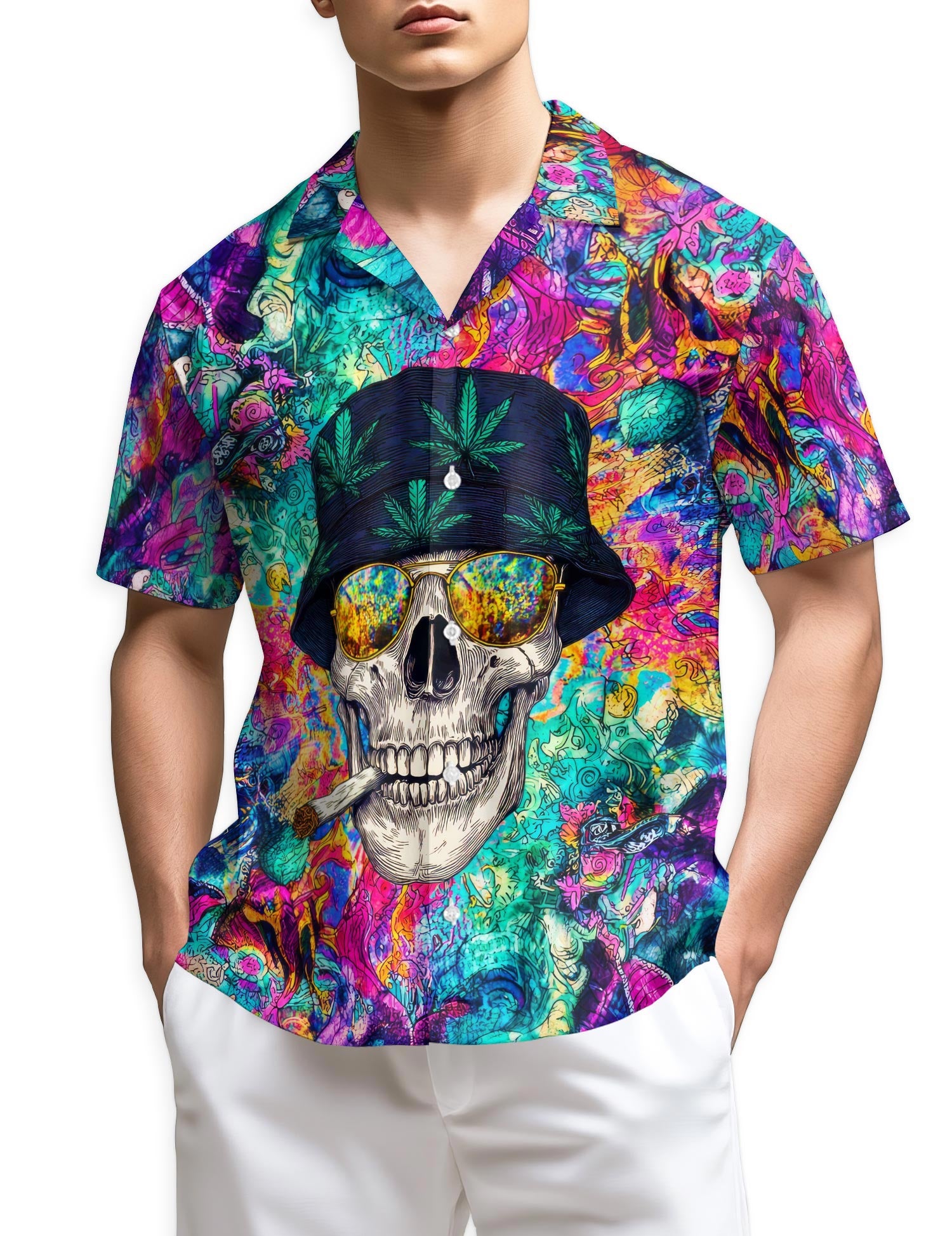 Netecom Amazing Skull Hawaiian Shirt for Men