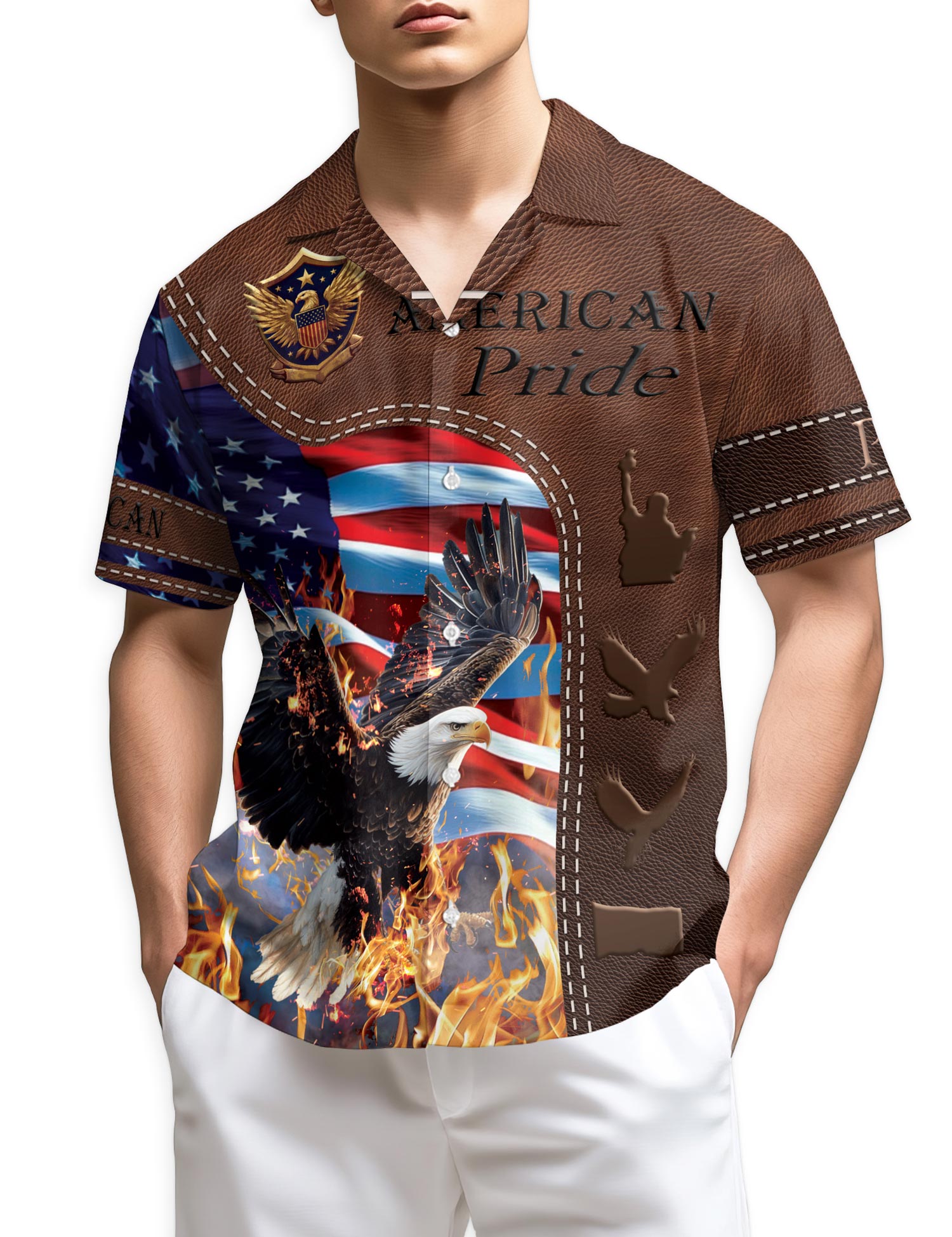 Netecom American Pride Patriotism Hawaiian Shirt for Men