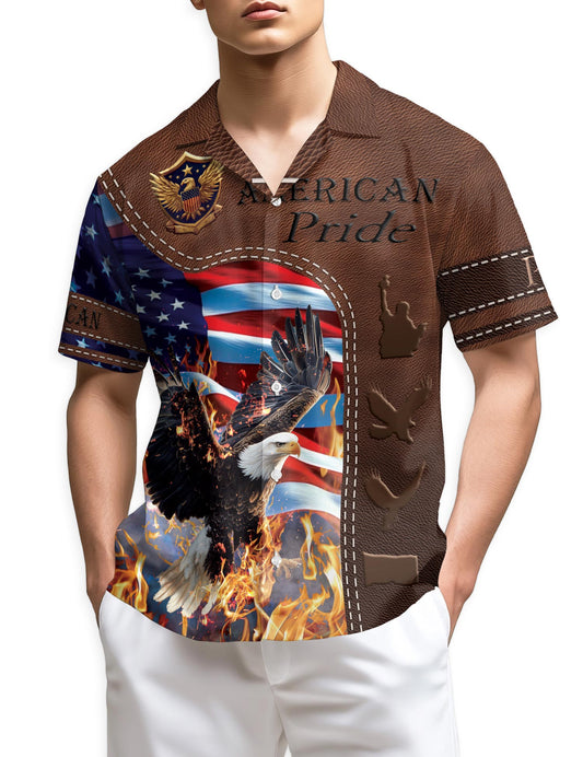 Netecom American Pride Patriotism Hawaiian Shirt for Men
