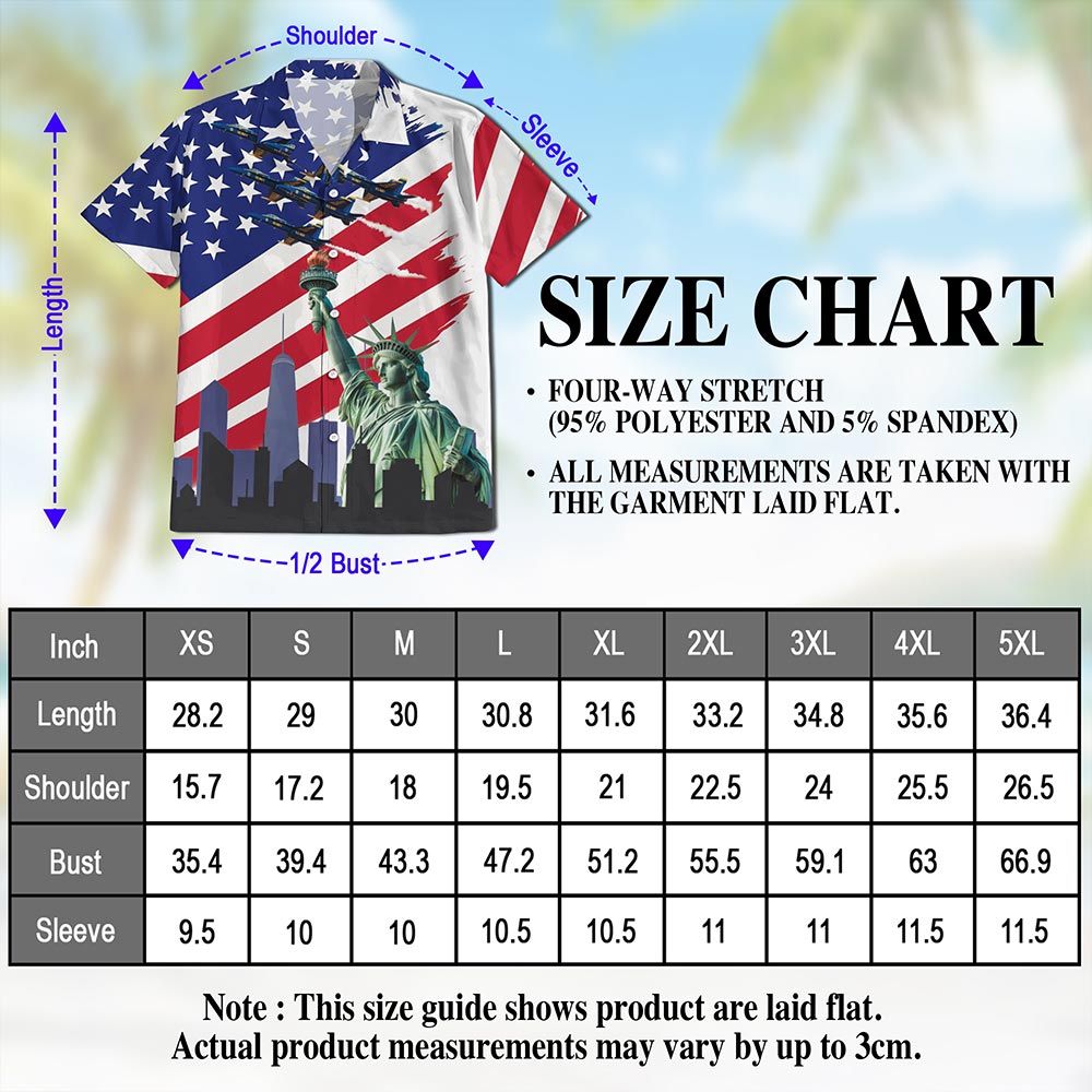 Netecom American USA Hawaiian Shirt for Men, Patriotic Style, Button Down Summer Beach Short Sleeve, S-5XL