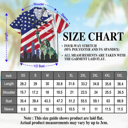 Netecom American USA Hawaiian Shirt for Men, Patriotic Style, Button Down Summer Beach Short Sleeve, S-5XL