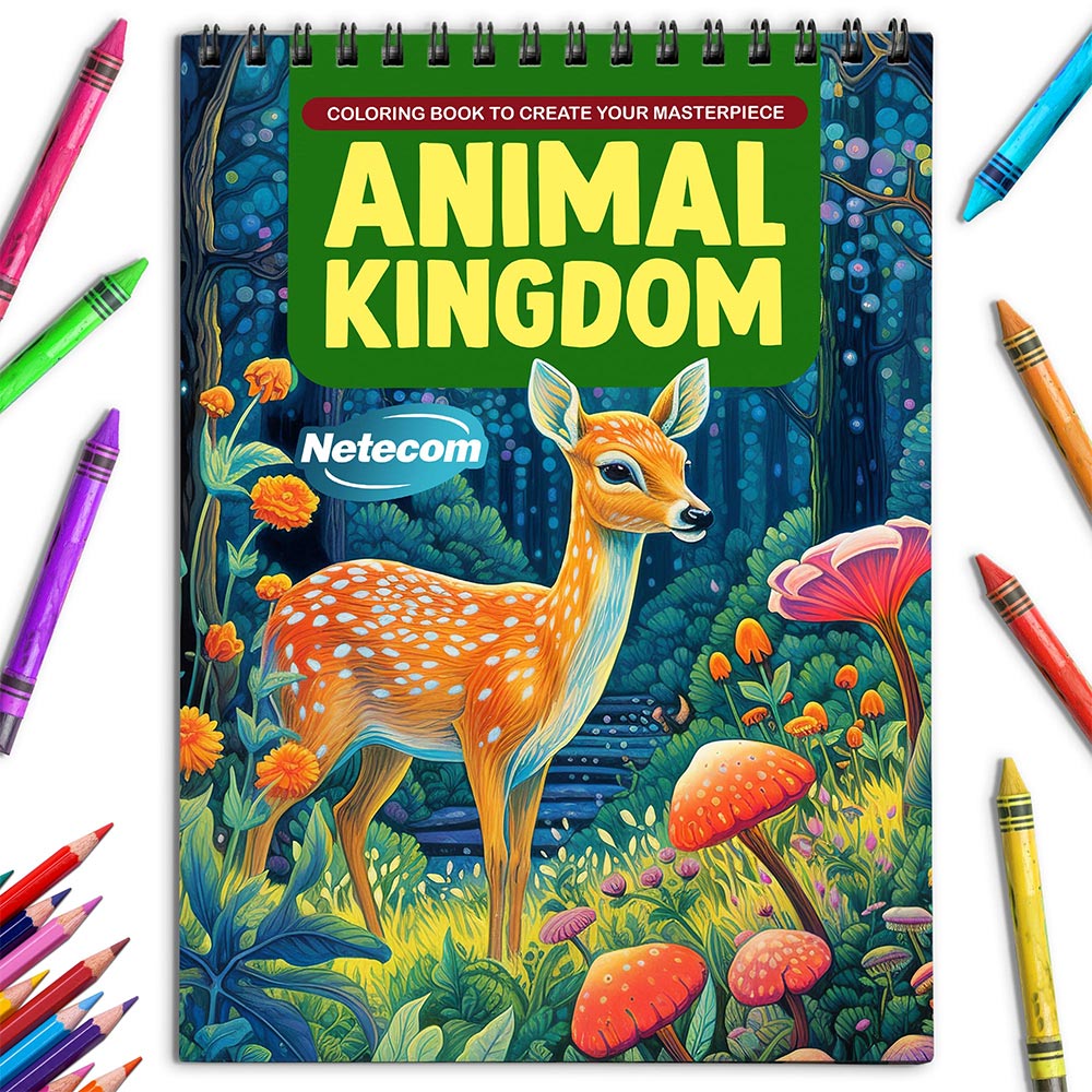 Netecom Animal Kingdom Coloring Book for Adults