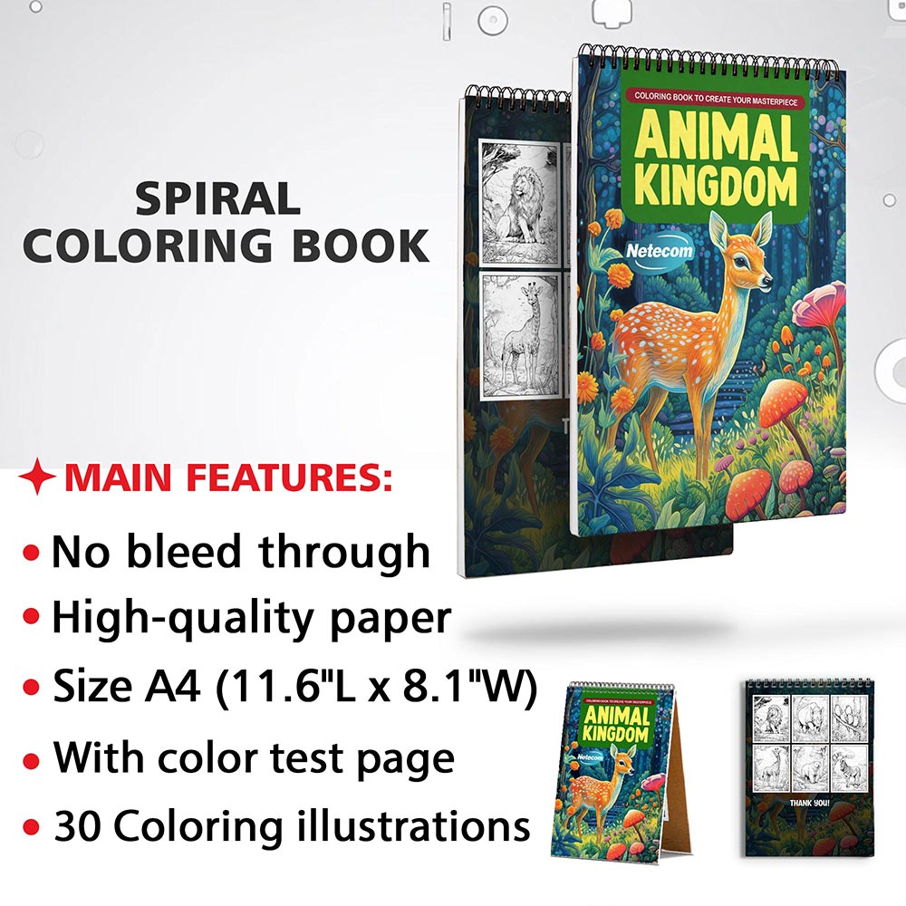 Netecom Animal Kingdom Coloring Sheets for Adults