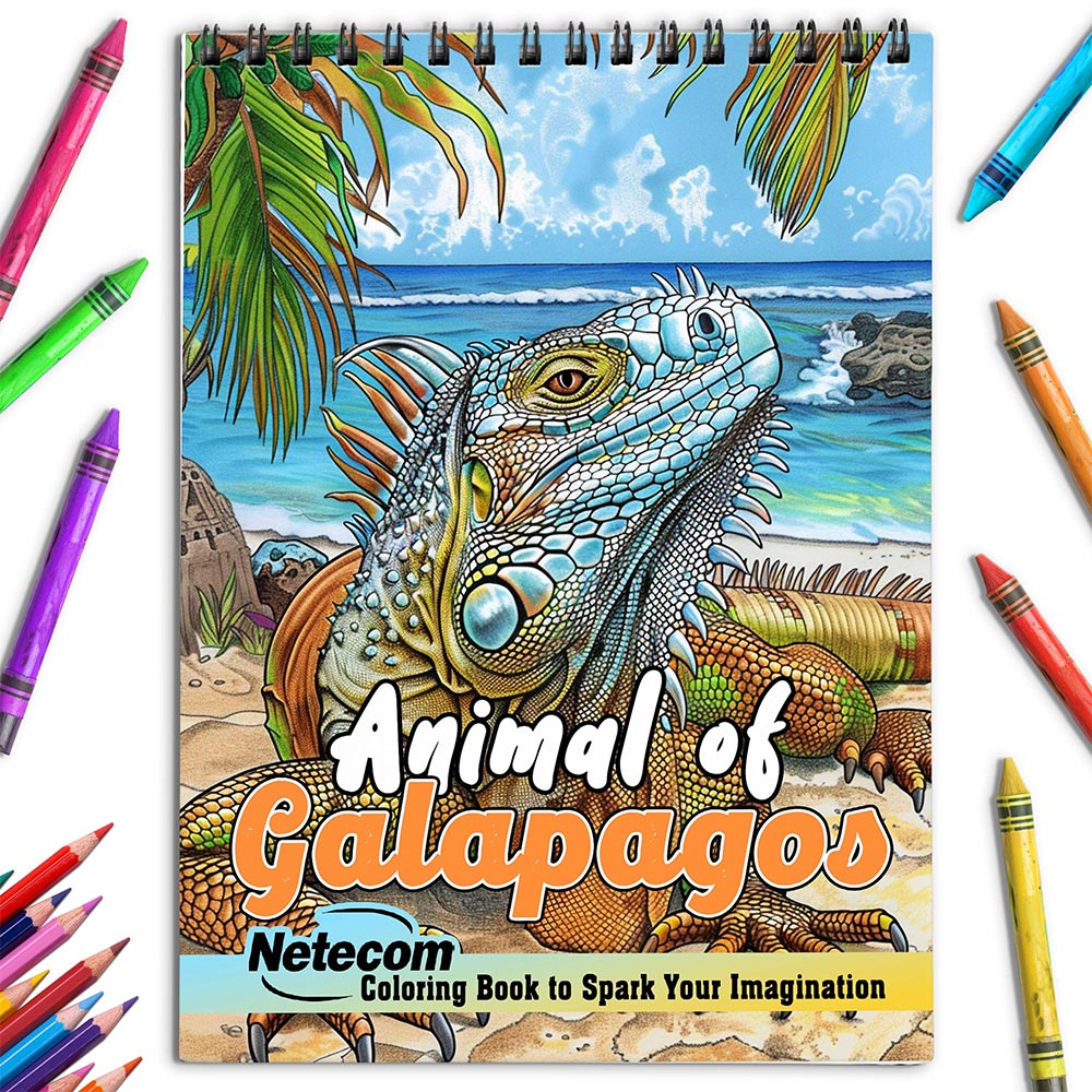 Netecom Animal of Galapagos Coloring Book for Adults
