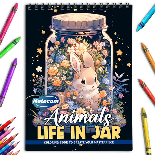 Netecom Animals Life in Jar Coloring Book for Adults
