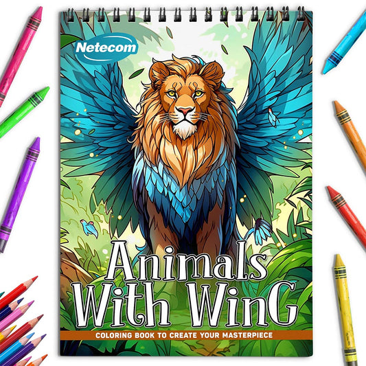 Netecom Animals With Wings Coloring Book for Adults