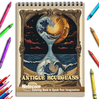 Netecom Antique Hourglass Coloring Book for Adults