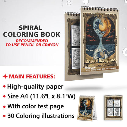 Netecom Antique Hourglass Coloring Sheets for Adults