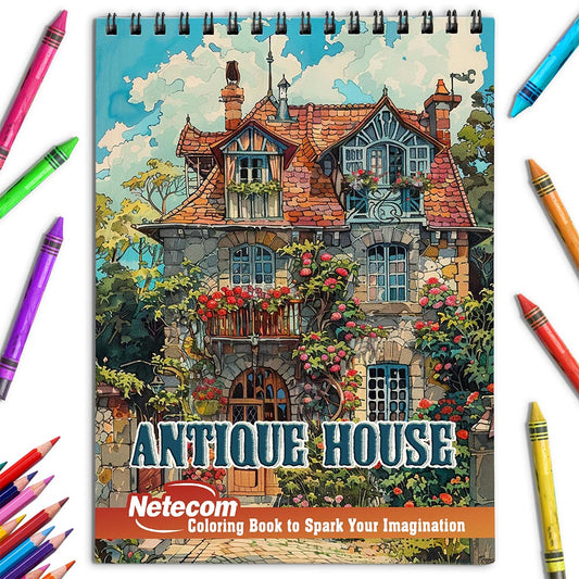 Netecom Antique House Coloring Book for Adults