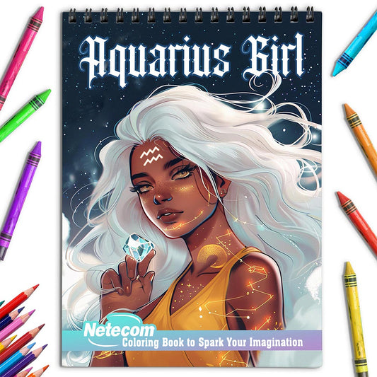 Netecom Aquarius Girl Coloring Book for Adults