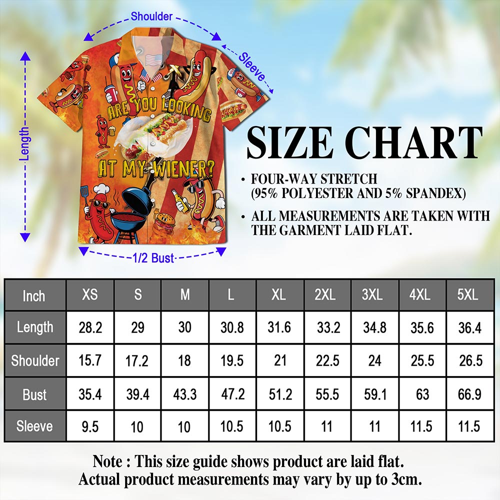 Netecom Are You Looking At My Wiener Hawaiian Shirt for Men, Fresh BBQ Party Button Down Summer Beach Shirts, S-5XL