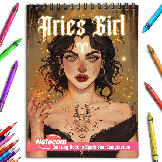 Netecom Aries Girl Coloring Book for Adults