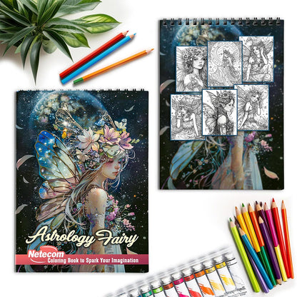 Netecom Astrology Fairy Spiral Coloring Book for Adults