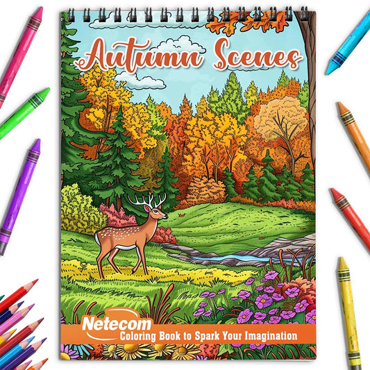 Netecom Autumn Scenes Coloring Book for Adults