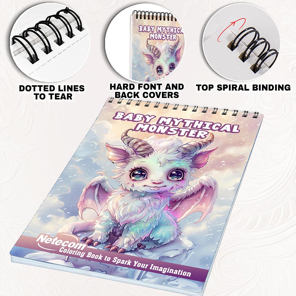 Netecom Baby Mythical Monster Coloring Pages for Adults