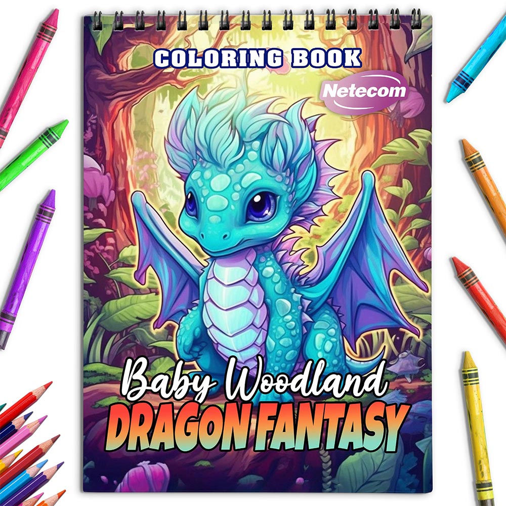 Netecom Baby Woodland Dragon Fantasy Coloring Book for Adults