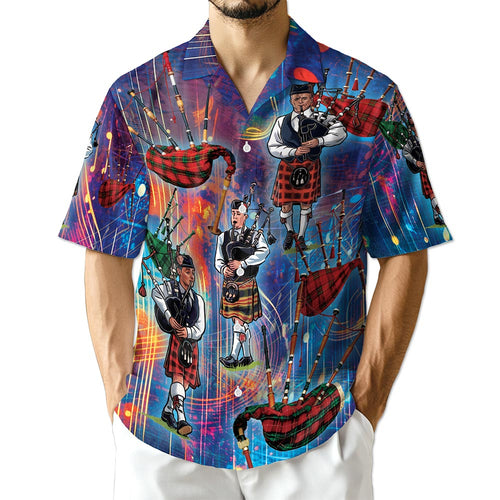 Netecom Bagpipes Player Hawaiian Shirt for Men